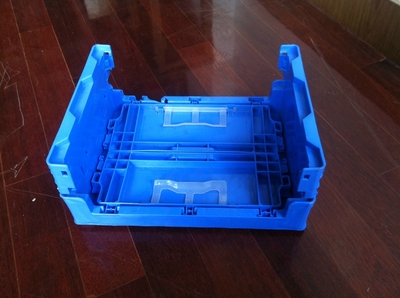 蓝色塑料箱 蓝色塑料折叠箱 可折叠塑料周转箱 防静电胶箱 注塑周转箱365275160图片_高清图_细节图